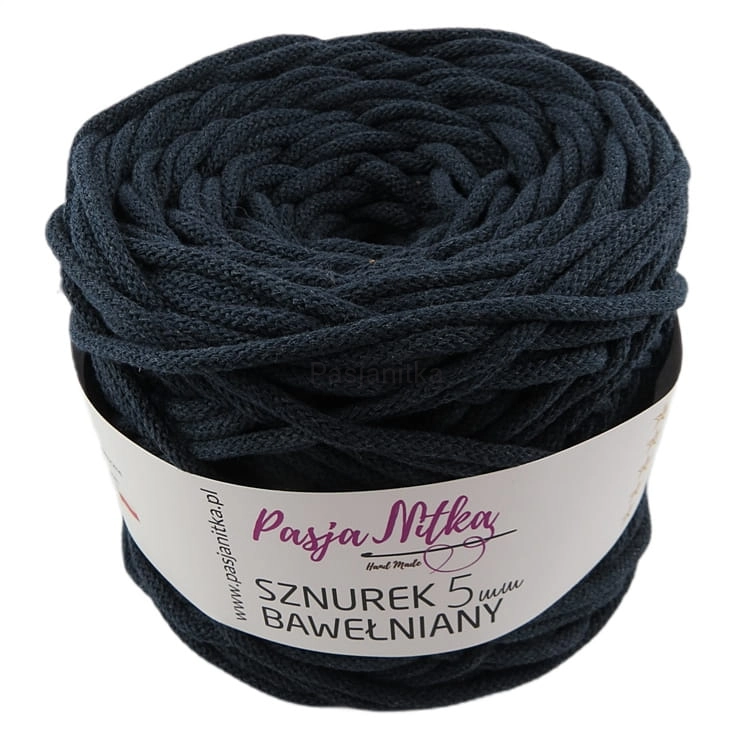 Sznurek bawełniany 5 mm / 100 m / granat