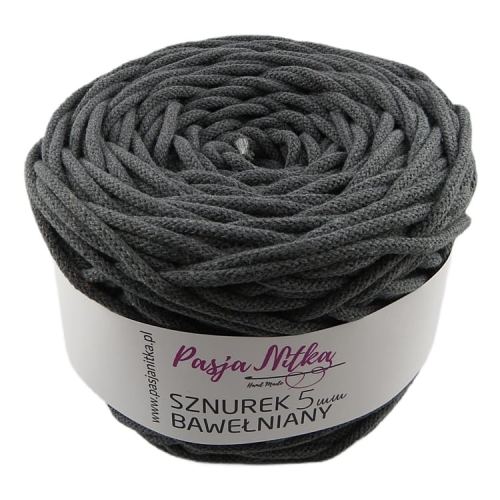 Sznurek bawełniany 5 mm / 100 m / grafit