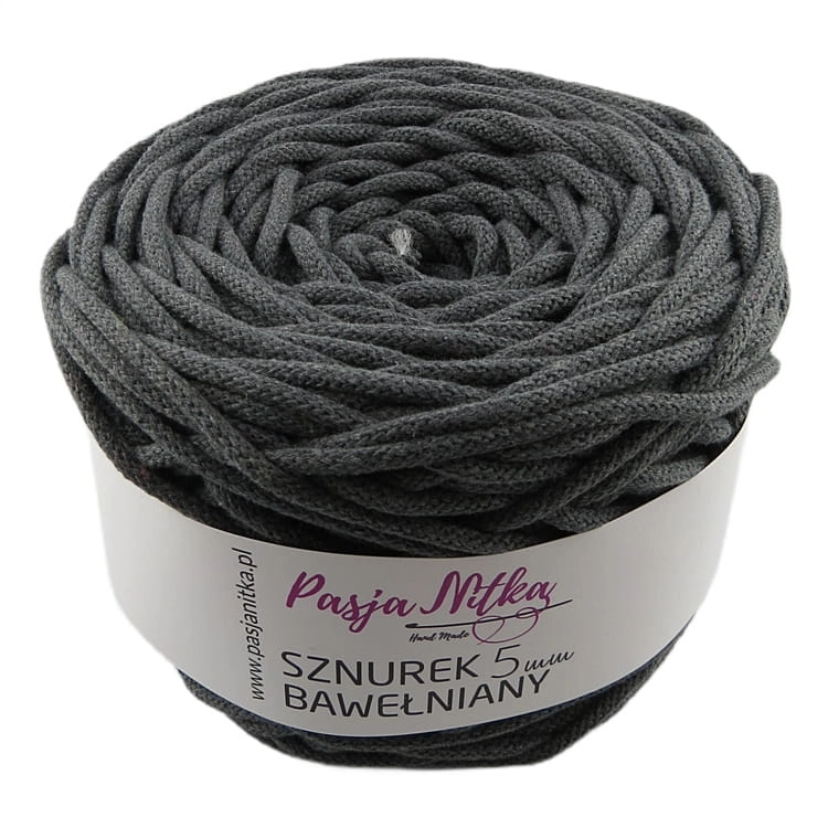 Sznurek bawełniany 5 mm / 100 m / grafit
