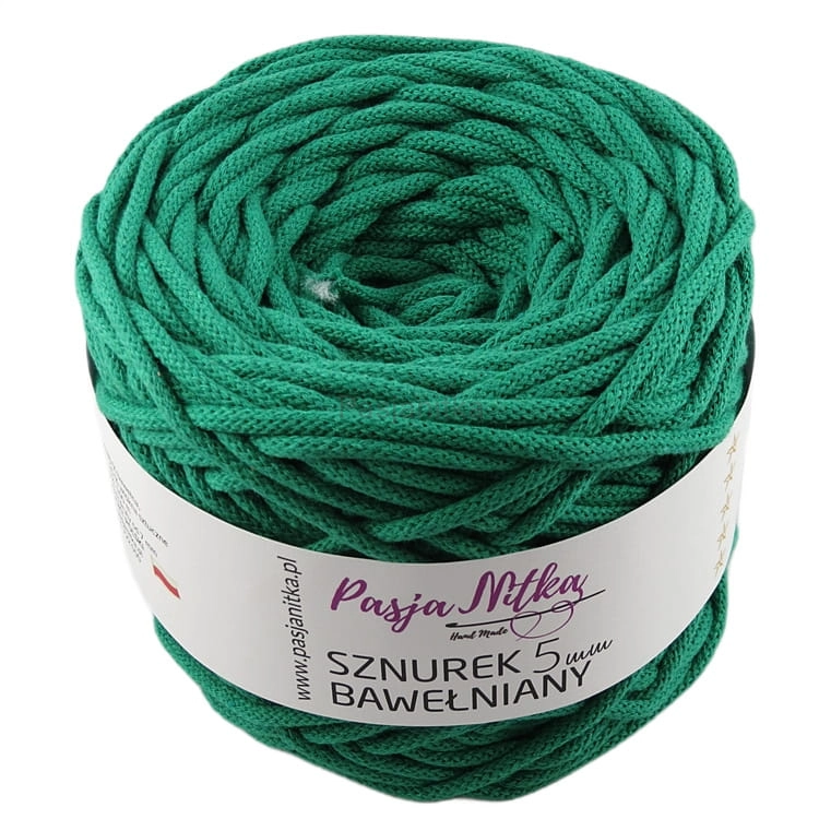 Sznurek bawełniany 5 mm / 100 m / zielony