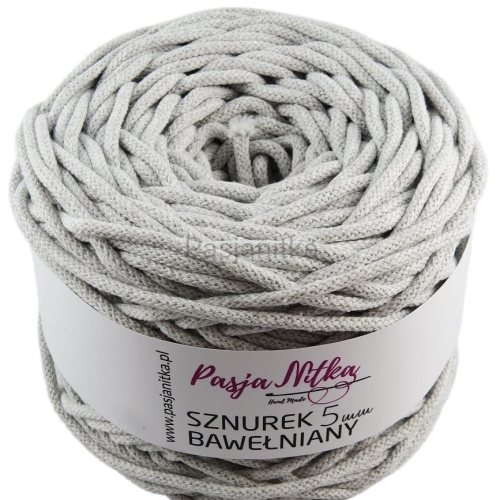 Sznurek bawełniany 5 mm / 100 m / jasny szary