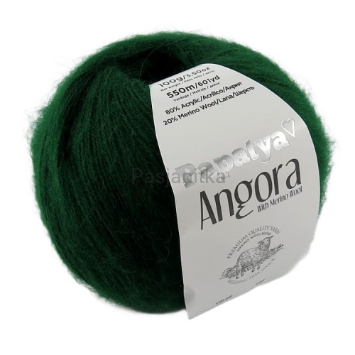 Włóczka Papatya Angora 6840 butelkowa zieleń