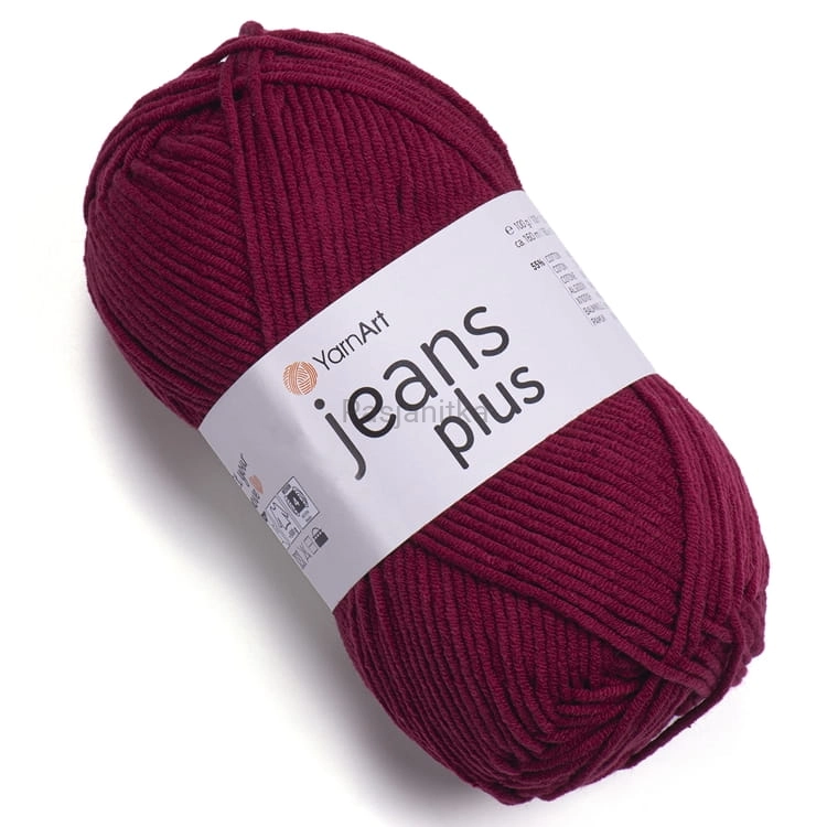 Włóczka Jeans Plus 66 bordo