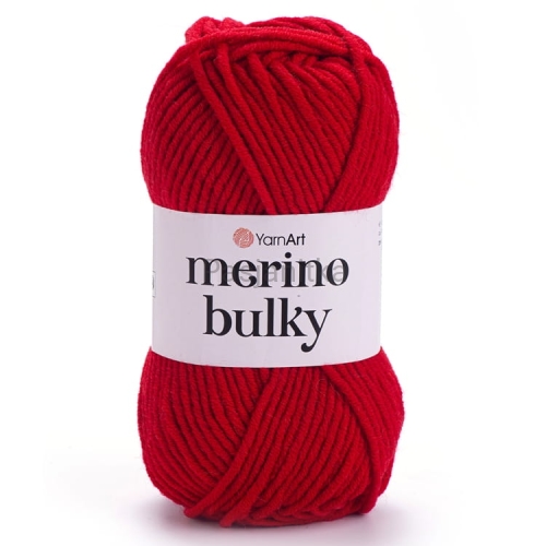 Włóczka Merino Bulky 156 czerwony