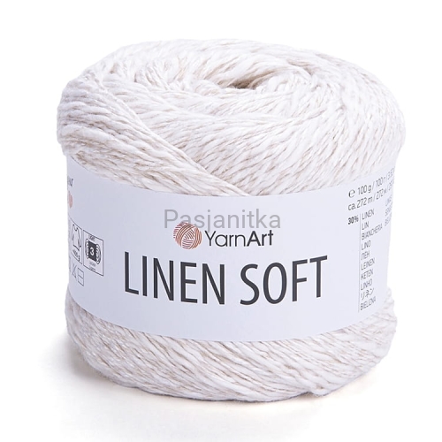 Włóczka Linen Soft 7301 przełamana biel