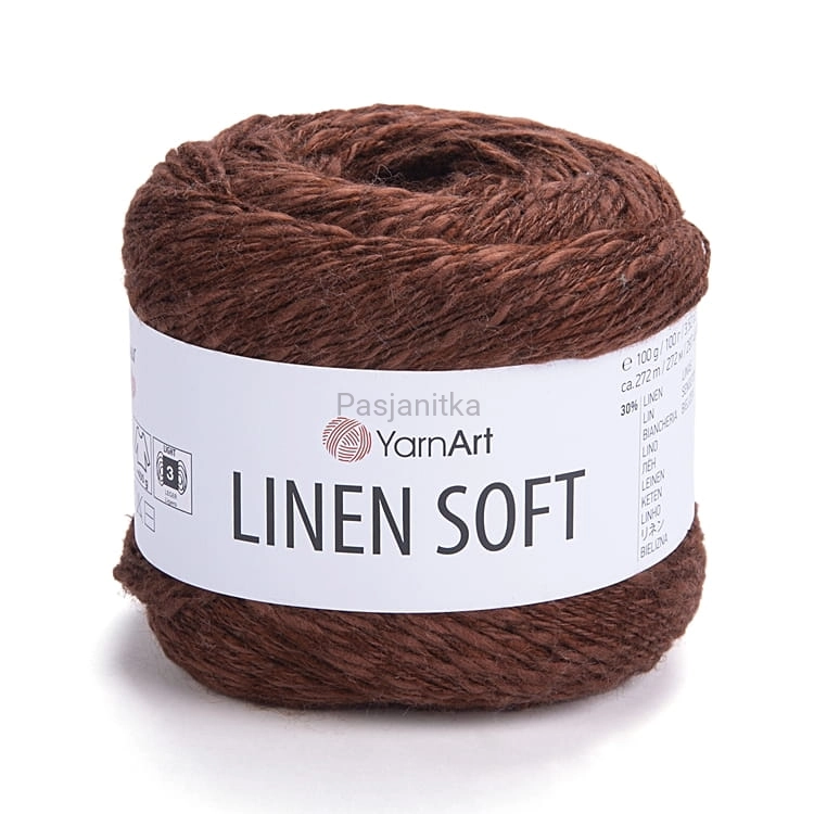 Włóczka Linen Soft 7309 brązowy