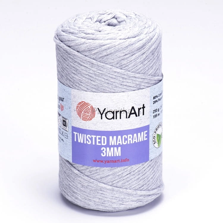 Sznurek Twisted Macrame 3 mm 756 jasny szary