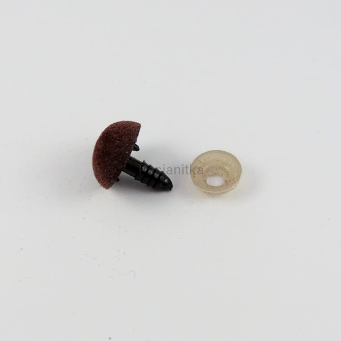 Nos trójkąt aksamitek 15 x 18 mm brązowy