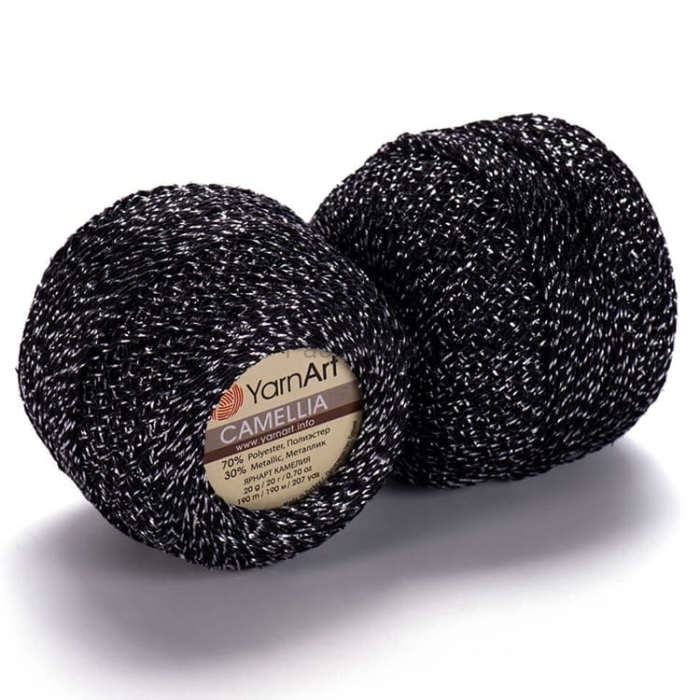 Kordonek Camellia Yarn Art 412 czarny / złoty