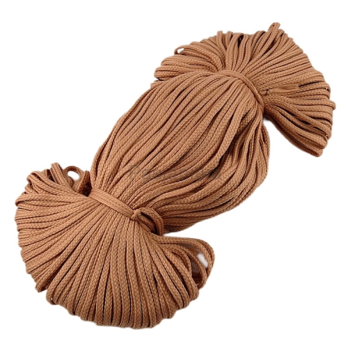 Sznurek poliestrowy 4 mm półpłaski / karmel