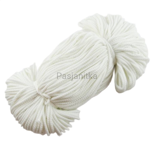 Sznurek poliestrowy 3 mm / biały
