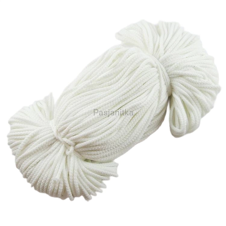 Sznurek poliestrowy 3 mm / biały