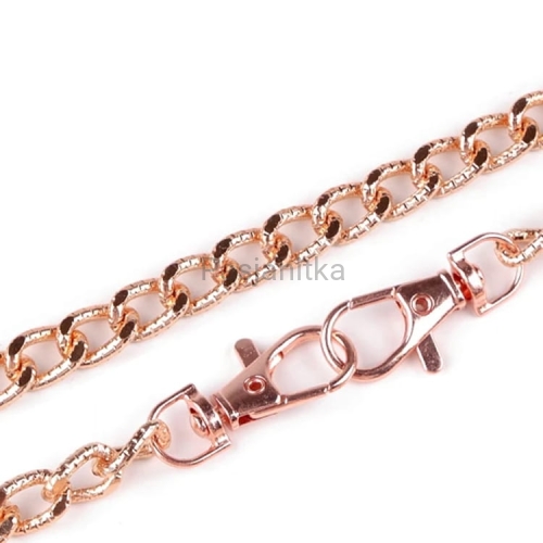 Łańcuszek do torebki z reliefem 120 cm / różowe złoto
