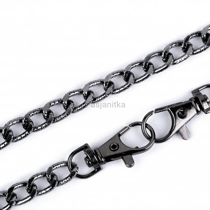 Łańcuszek do torebki z reliefem 120 cm / czarny