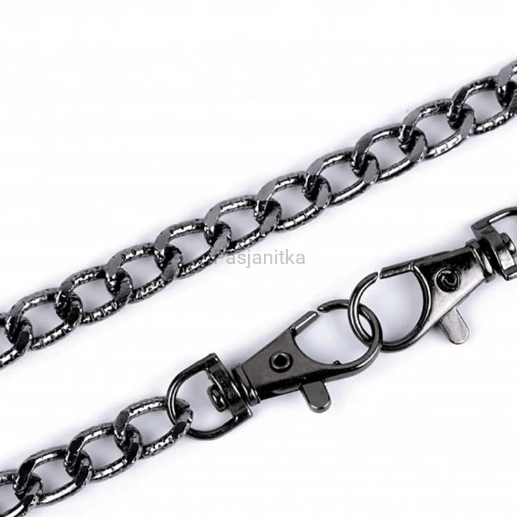 Łańcuszek do torebki z reliefem 120 cm / czarny