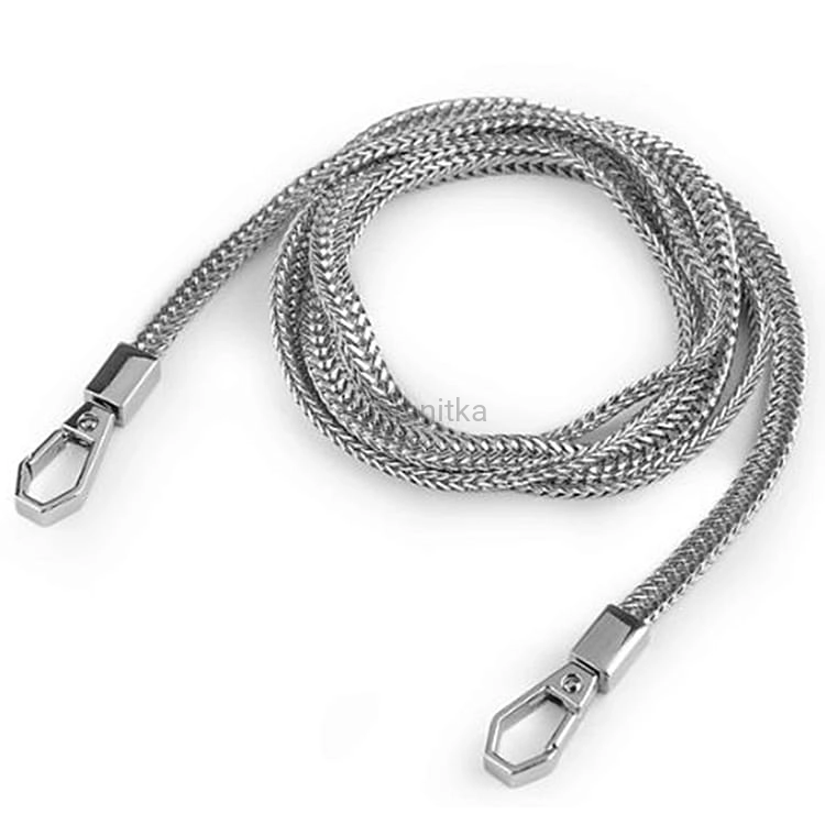 Łańcuszek 120 cm z karabińczykami / srebrny