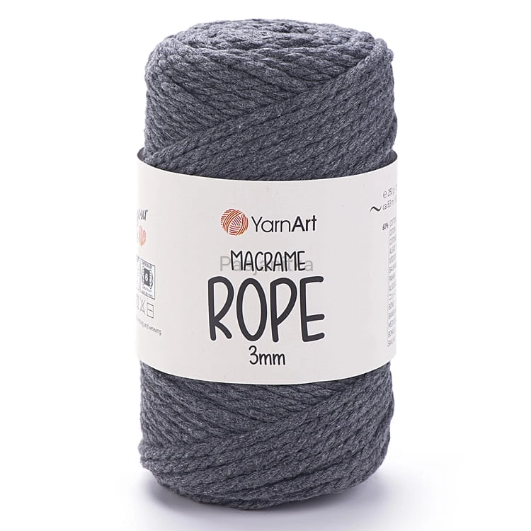 Sznurek Macrame Rope 3 mm / 758 ciemny szary