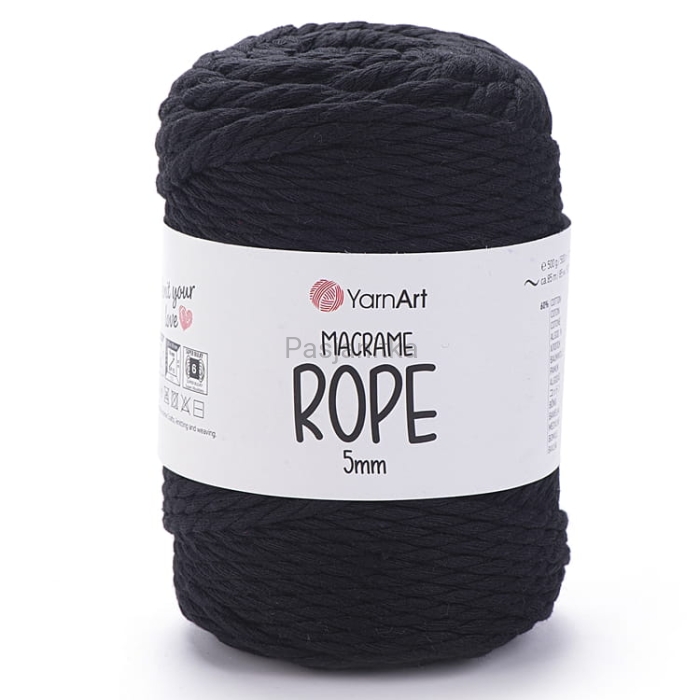 Sznurek Macrame Rope 5 mm / 750 czarny