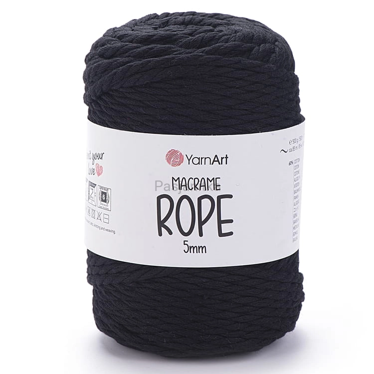 Sznurek Macrame Rope 5 mm / 750 czarny