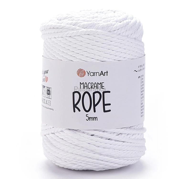 Sznurek Macrame Rope 5 mm / 751 biały