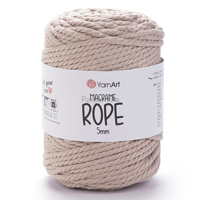 Sznurek Macrame Rope 5 mm / 753 jasny beż