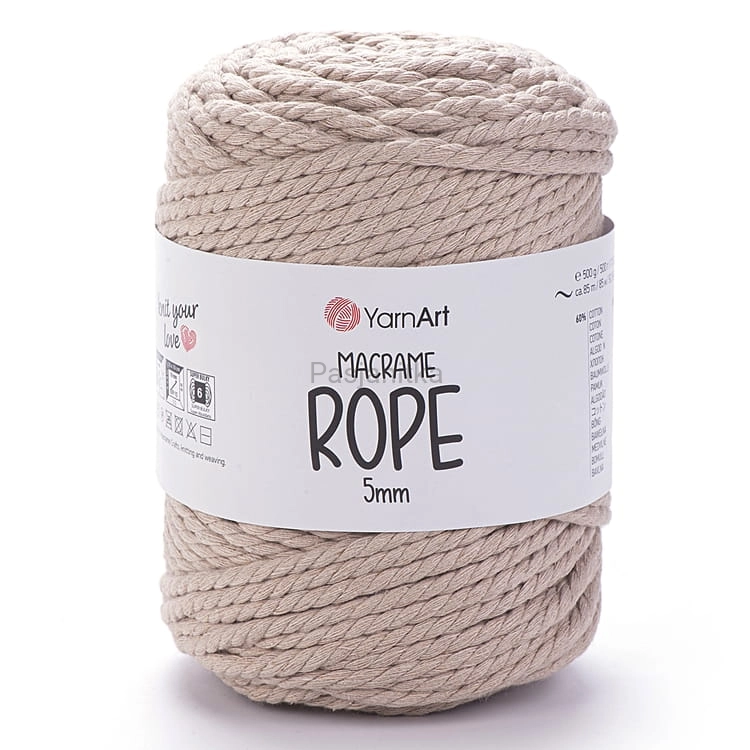 Sznurek Macrame Rope 5 mm / 753 jasny beż