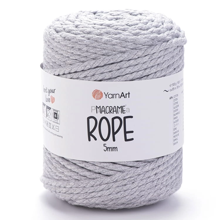 Sznurek Macrame Rope 5 mm / 756 jasny szary