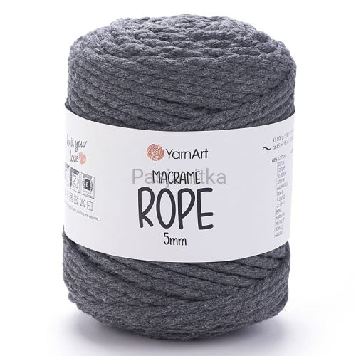 Sznurek Macrame Rope 5 mm / 758 ciemny szary