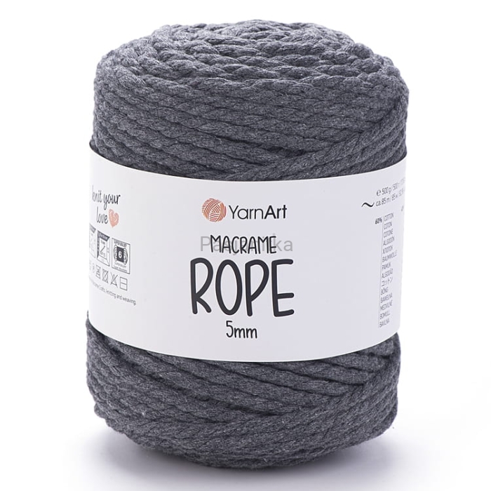 Sznurek Macrame Rope 5 mm / 758 ciemny szary