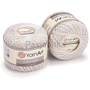 Kordonek Violet Lurex 20000 / biały-złoty