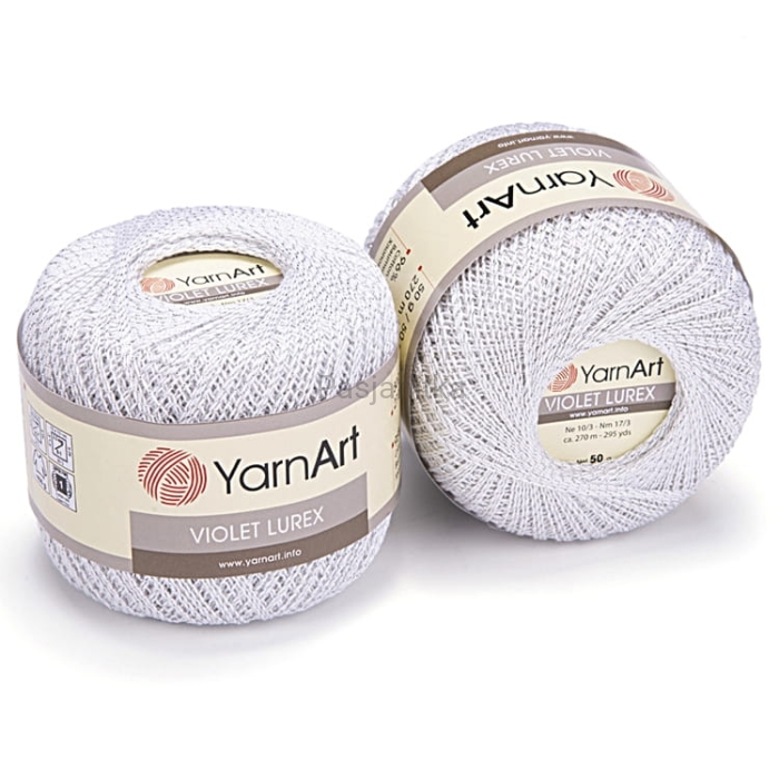 Kordonek Violet Lurex 10000 / biały-srebrny