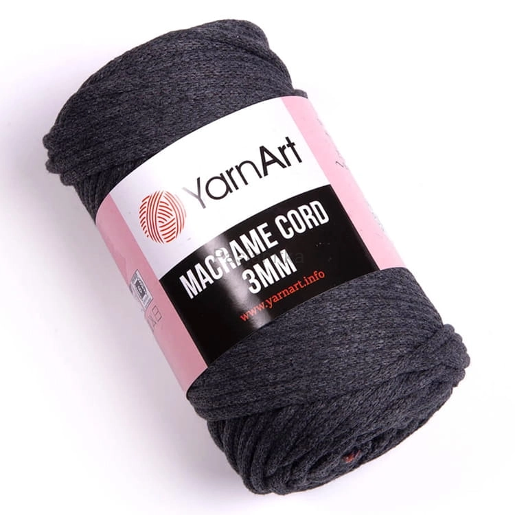 Sznurek Macrame Cord 3 mm / 758 ciemny szary