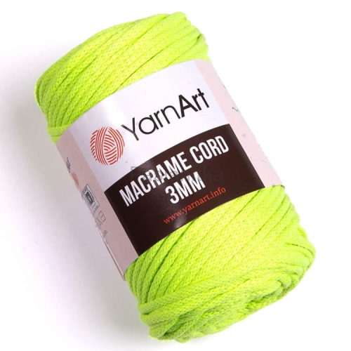 Sznurek Macrame Cord 3 mm / 801 żółty neon