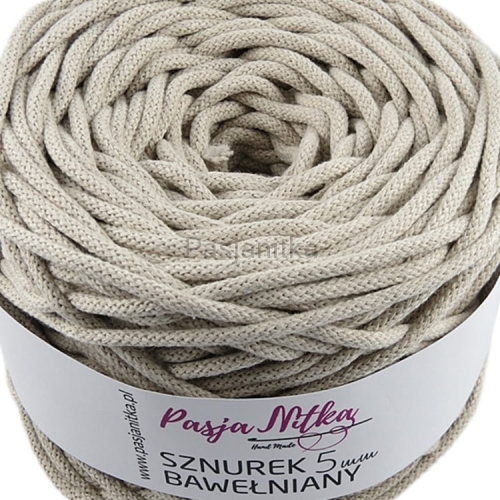 Sznurek bawełniany 3 mm / 100 m / jasny beż