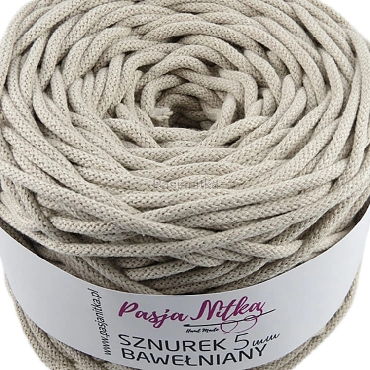 Sznurek bawełniany 3 mm / 100 m / jasny beż