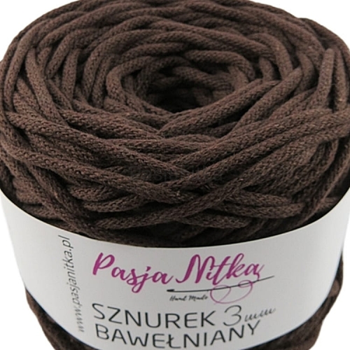 Sznurek bawełniany 3 mm / 100 m/ brąz