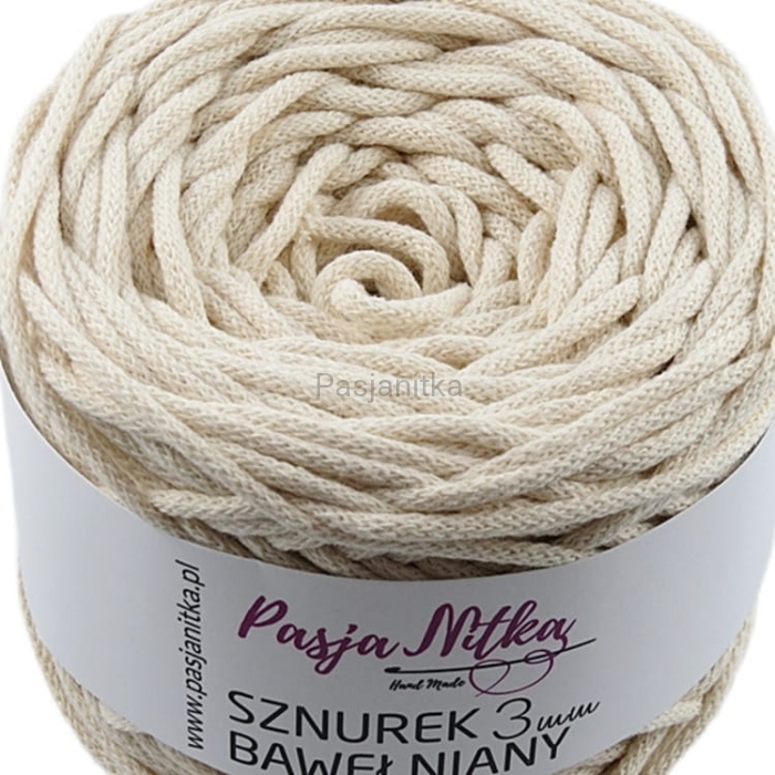 Sznurek bawełniany 3 mm / 100 m / ecru
