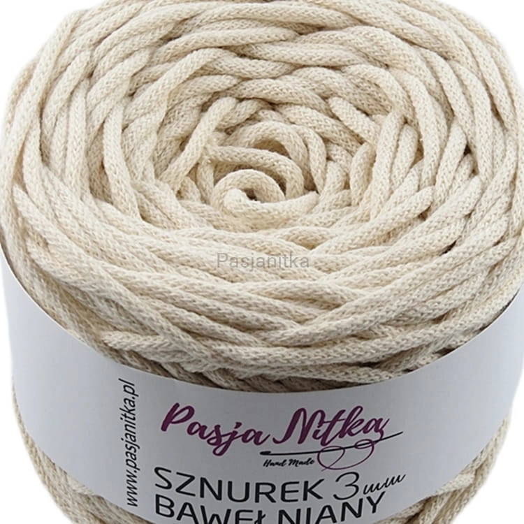 Sznurek bawełniany 3 mm / 100 m / ecru