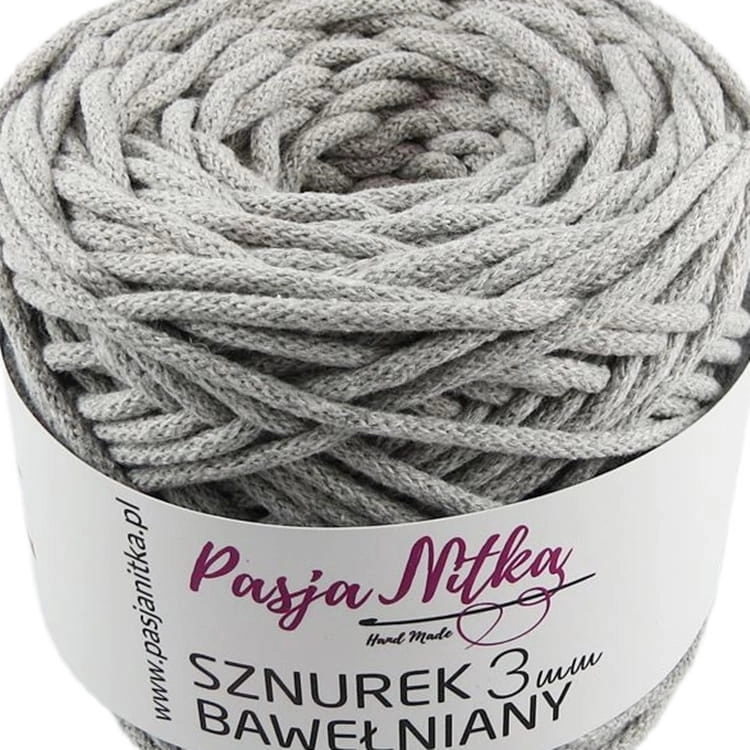 Sznurek bawełniany 3 mm / 100 m / mysi