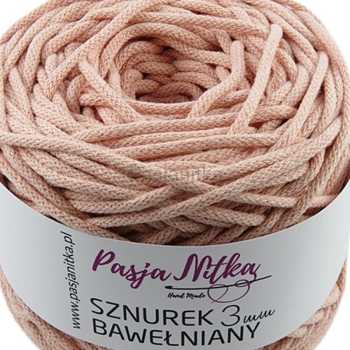 Sznurek bawełniany 3 mm / 100 m / łosoś