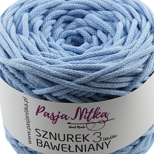 Sznurek bawełniany 3 mm / 100 m / błękit
