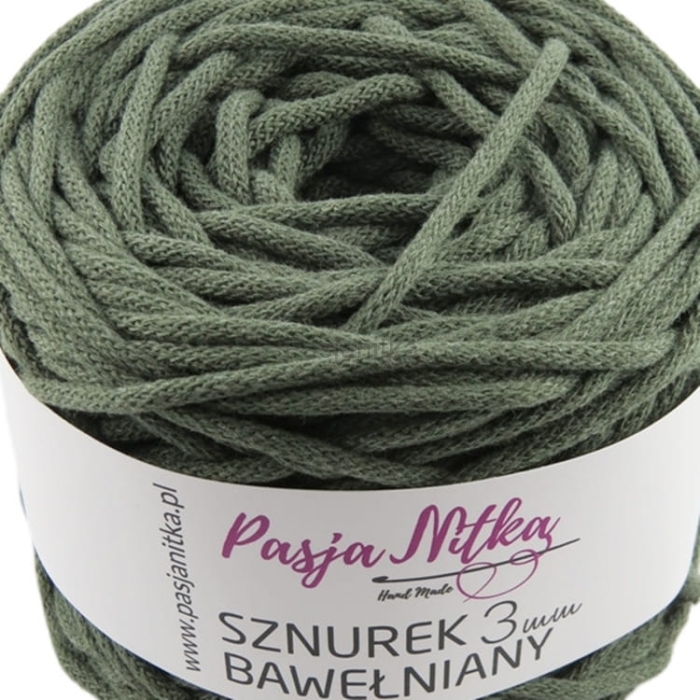 Sznurek bawełniany 3 mm / 100 m / khaki