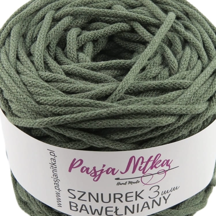 Sznurek bawełniany 3 mm / 100 m / khaki