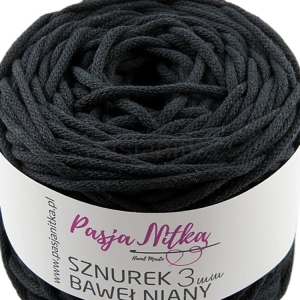 Sznurek bawełniany 3 mm / 100 m / czarny