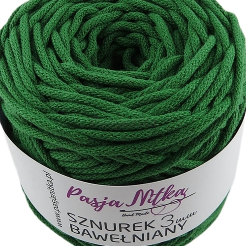 Sznurek bawełniany 3 mm / 100 m / zielony