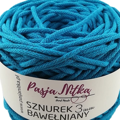 Sznurek bawełniany 3 mm / 100 m / turkus
