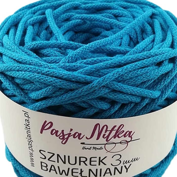 Sznurek bawełniany 3 mm / 100 m / turkus
