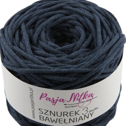 Sznurek bawełniany 3 mm / 100 m / granat