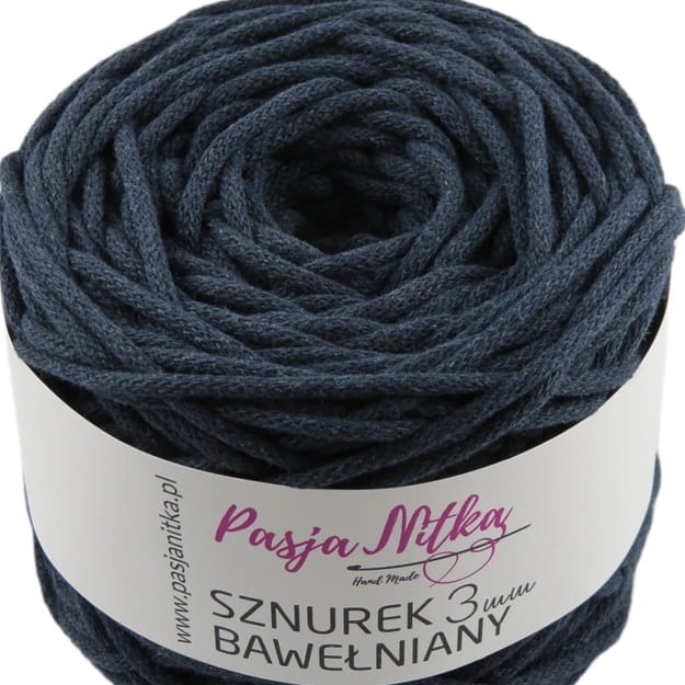 Sznurek bawełniany 3 mm / 100 m / granat
