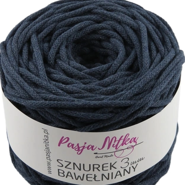 Sznurek bawełniany 3 mm / 100 m / granat